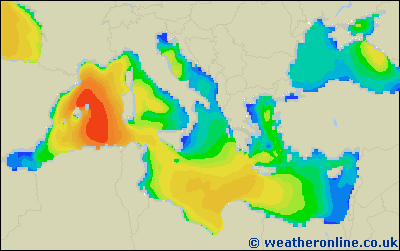 Balearic Islands - Wave heights - Sun, 25 Jan, 13:00 CET