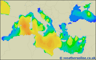 Tyrrhenian Sea - Wave heights - Sat, 28 Mar, 07:00 CET