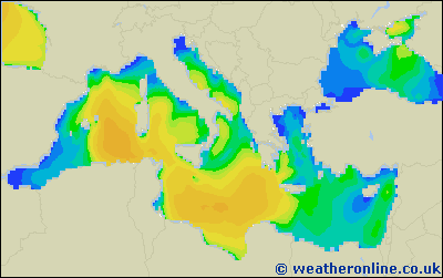Tyrrhenian Sea - Wave heights - Sat, 28 Mar, 13:00 CET
