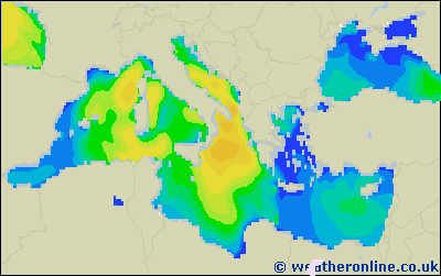 Tyrrhenian Sea - Wave heights - Sat, 10 Oct, 14:00 CEST