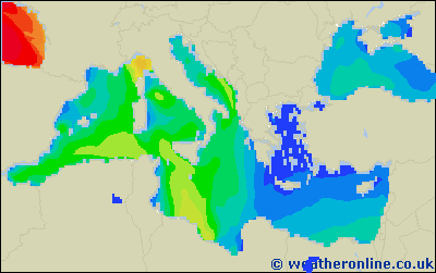 Tyrrhenian Sea - Wave heights - Tue, 09 Feb, 01:00 CET