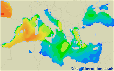 Balearic Islands - Wave heights - Mon, 15 Feb, 13:00 CET