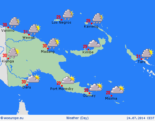overview Papua New Guinea Oceania Forecast maps