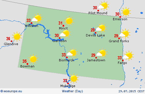 overview North Dakota North America Forecast maps