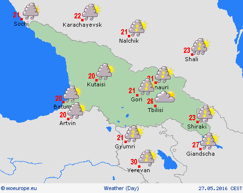 overview Georgia Asia Forecast maps