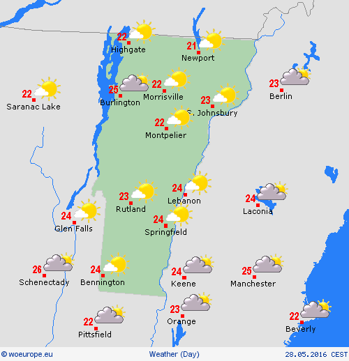 overview Vermont North America Forecast maps