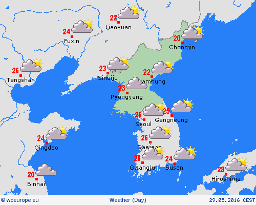 overview North Korea Asia Forecast maps
