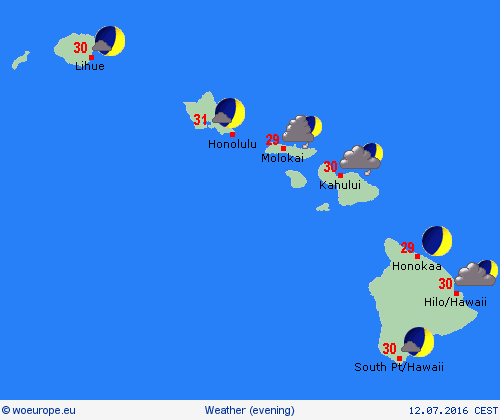 overview Hawaii Oceania Forecast maps