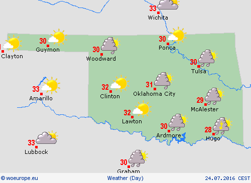 overview Oklahoma North America Forecast maps