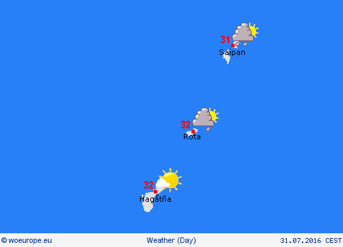 overview Marianen Oceania Forecast maps