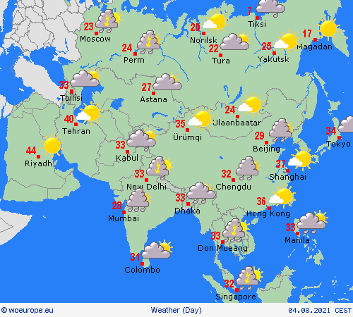 overview  Asia Forecast maps