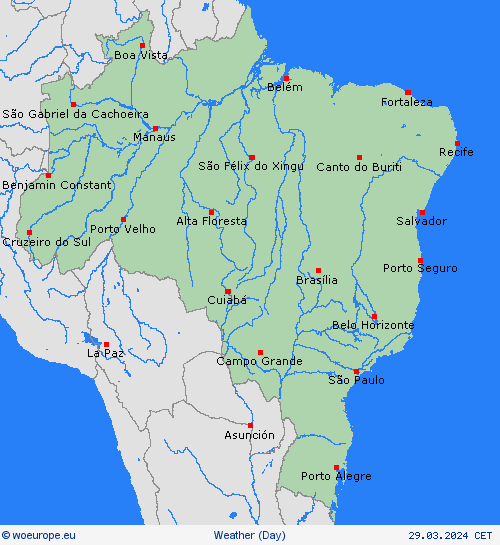 overview Brazil South America Forecast maps