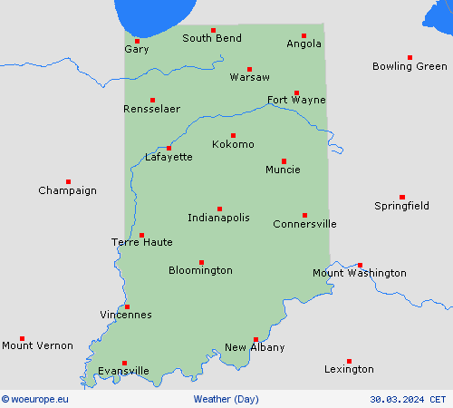 overview Indiana North America Forecast maps