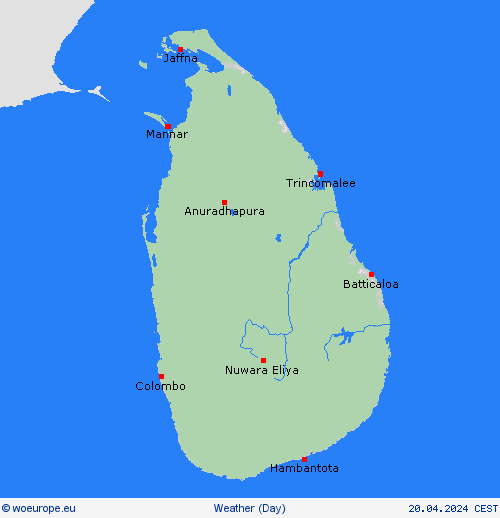 overview Sri Lanka Asia Forecast maps