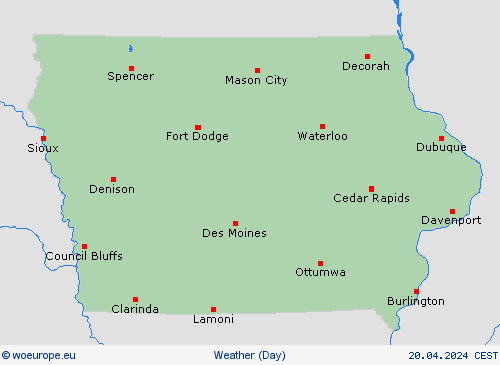 overview Iowa North America Forecast maps