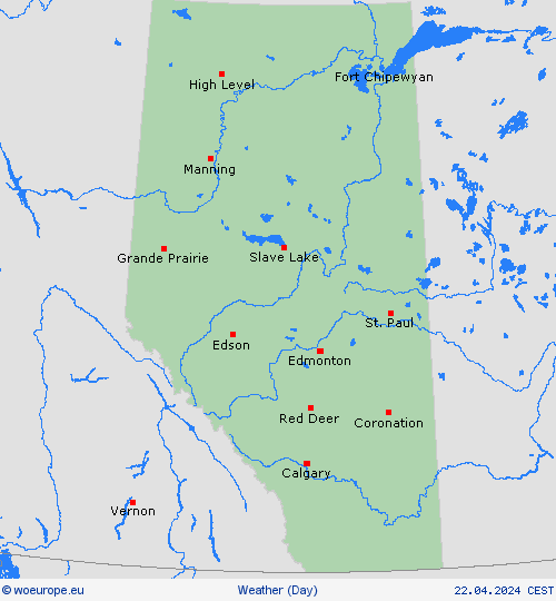 overview Alberta North America Forecast maps