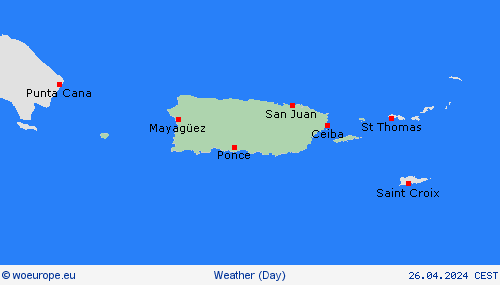 overview Puerto Rico Central America Forecast maps