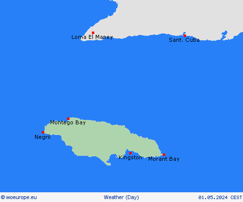 overview Jamaica Central America Forecast maps