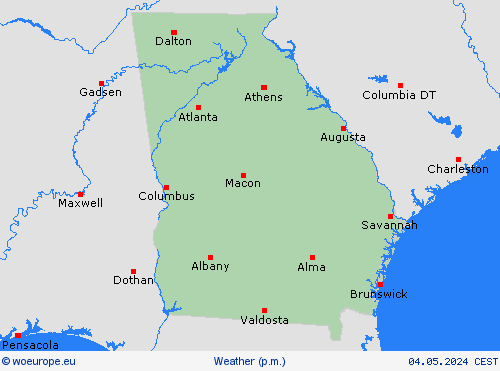 overview Georgia North America Forecast maps