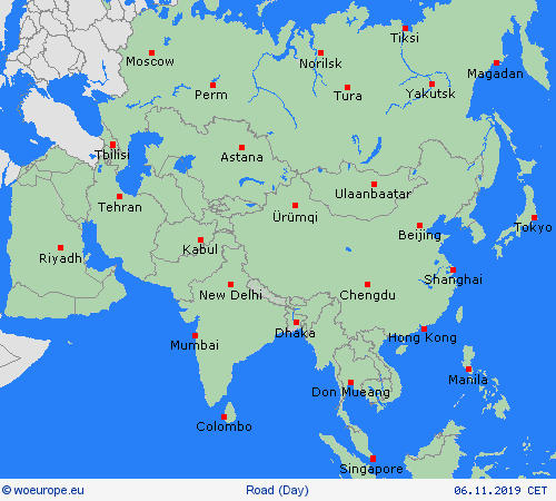 road conditions  Asia Forecast maps