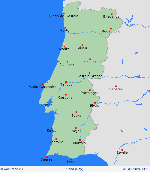 road conditions Portugal Europe Forecast maps