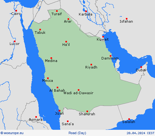 road conditions Saudi Arabia Asia Forecast maps