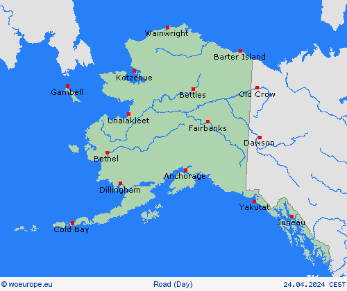 road conditions Alaska North America Forecast maps
