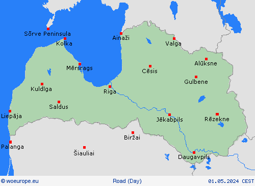 road conditions Latvia Europe Forecast maps
