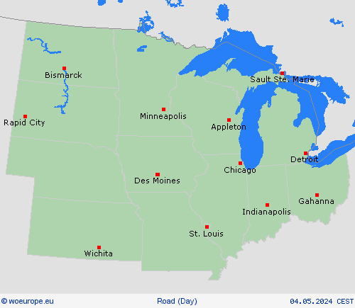 road conditions  North America Forecast maps