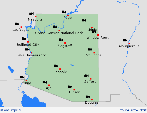webcam Arizona North America Forecast maps