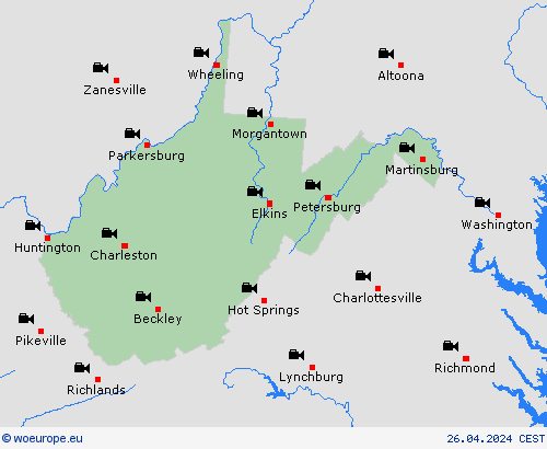 webcam West-Virginia North America Forecast maps