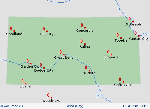 wind Kansas North America Forecast maps
