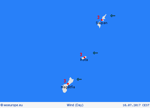 wind Marianen Oceania Forecast maps