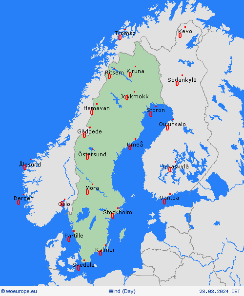 wind Sweden Europe Forecast maps