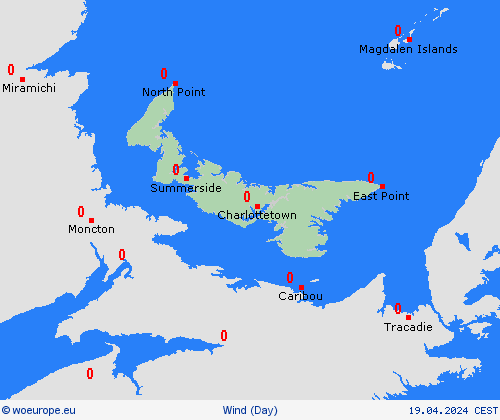 wind Prince Edward Island North America Forecast maps