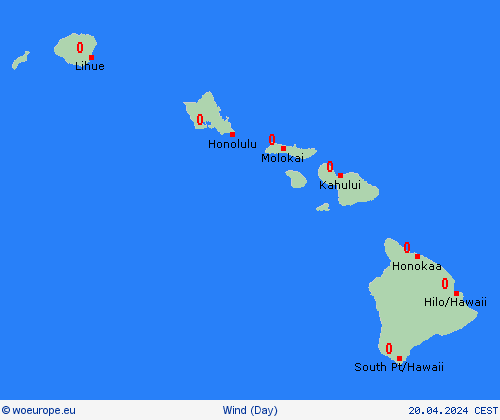 wind Hawaii Oceania Forecast maps