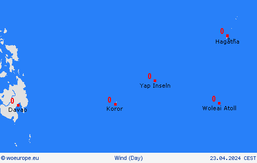 wind Palau Oceania Forecast maps