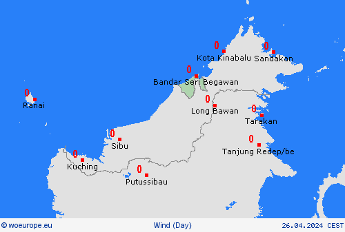 wind Brunei Asia Forecast maps