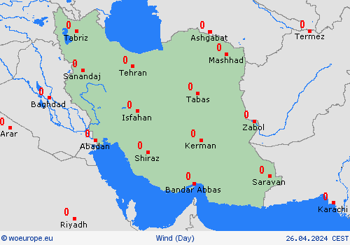 wind Iran Asia Forecast maps