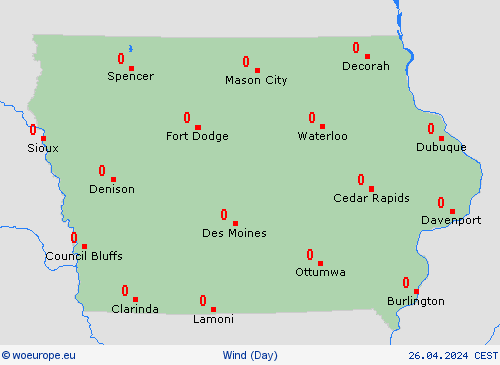 wind Iowa North America Forecast maps