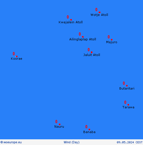wind Marshall Islands Oceania Forecast maps