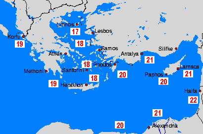 East Mediterranean Sea Temperature Maps