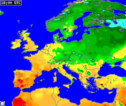 current temperature Europe