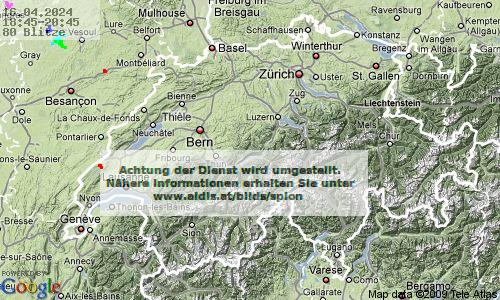 Lightning Switzerland 18:45 UTC Tue 16 Apr