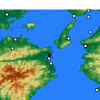 Nearby Forecast Locations - Tokushima Airport - Map