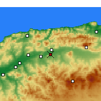 Nearby Forecast Locations - El Attaf - Map