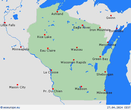  Wisconsin North America Forecast maps