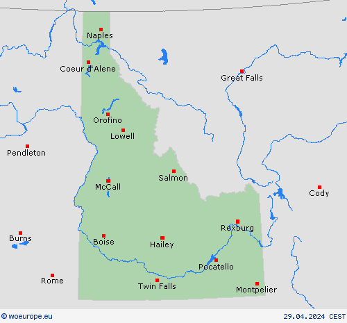  Idaho North America Forecast maps