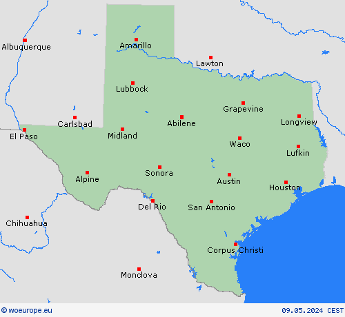  Texas North America Forecast maps