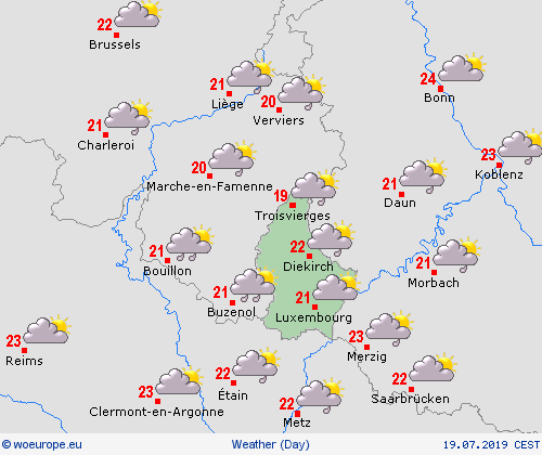 overview Luxembourg Europe Forecast maps